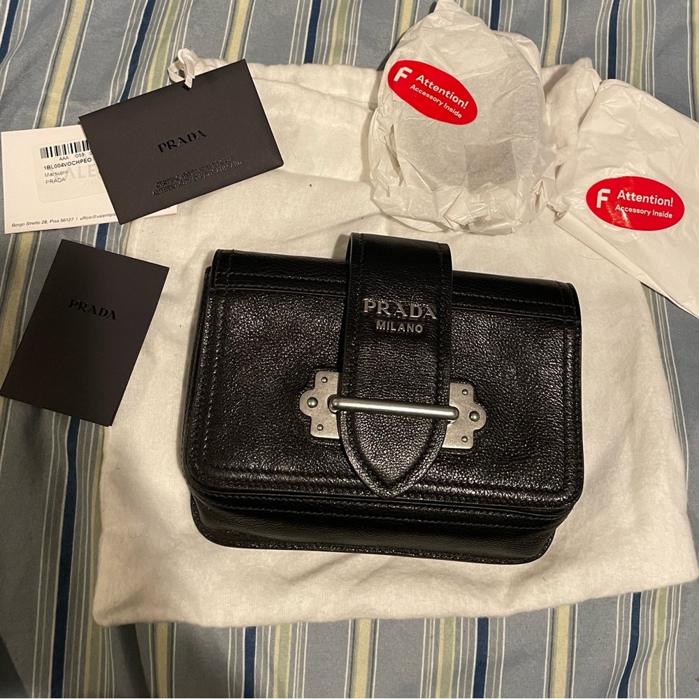 Brand new RARE one of a kind exclusive Prada grained leather Cahier Belt Bag